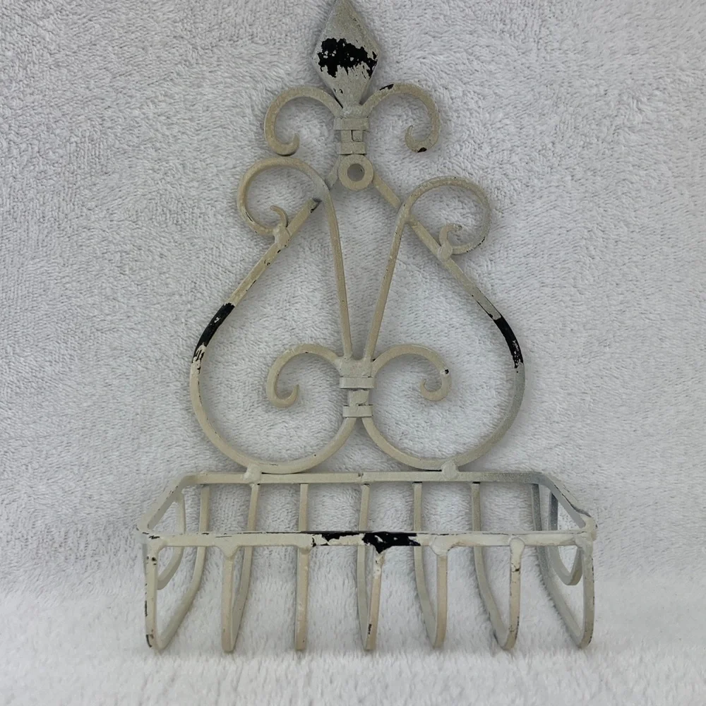Shabby Chic Vintage-Style Metal Wall Soap Holder 8.5” x 5.5”